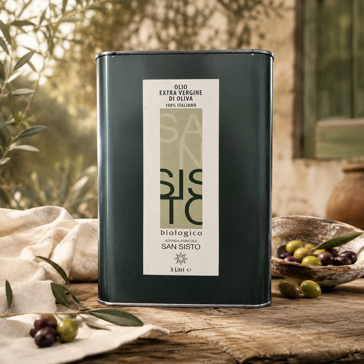 Latta Olio Bio San Sisto 3 litri ambientata